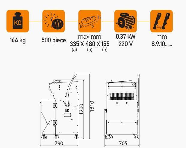 Mataş Makina Bread Slicer EFE-03 - Makina Jay Dee 03298069942321