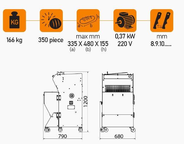 Mataş Makina Bread Slicer EFE-04-01 - Makina Jay Dee 03298066621617