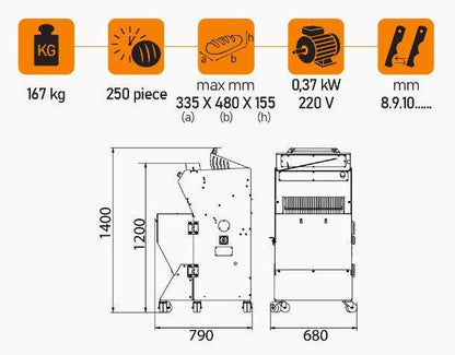 Mataş Makina Bread Slicer EFE-04 - Makina Jay Dee 03298064929201