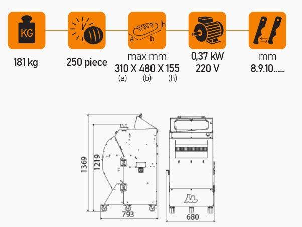 Mataş Makina Bread Slicer EFE-05 - Makina Jay Dee 03298066577329