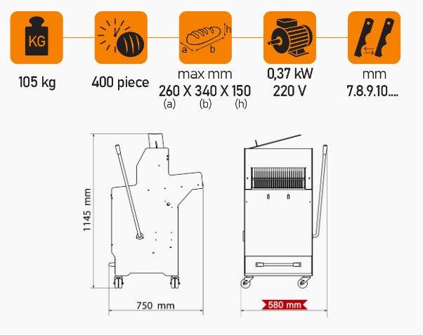 Mataş Makina Bread Slicer EFE-06-01 - Makina Jay Dee 03298068821041