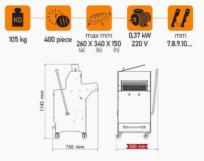 Mataş Makina Bread Slicer EFE-06-01 - Makina Jay Dee 03298068821041