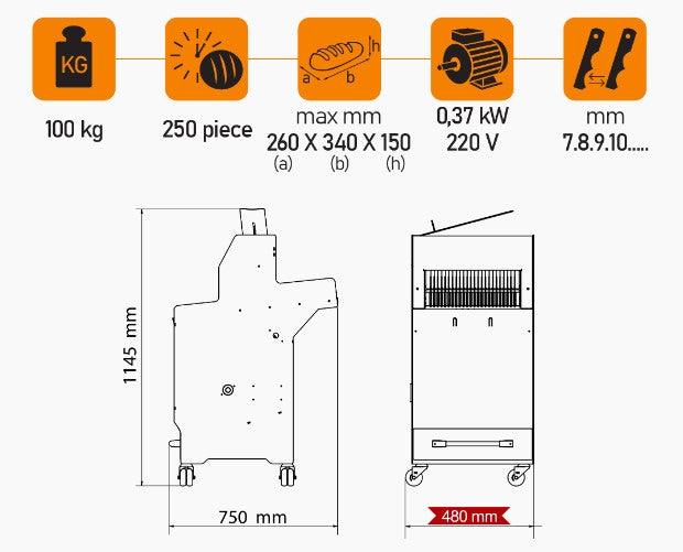 Mataş Makina Bread Slicer EFE-06-02 - Makina Jay Dee 03298068618673