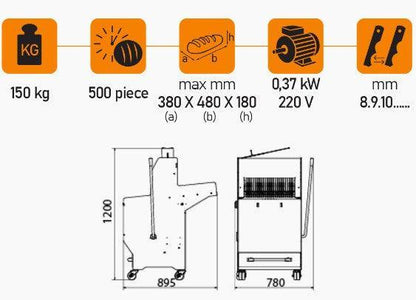 Mataş Makina Bread Slicer EFE-07 - Makina Jay Dee 03298069661489