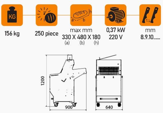 Mataş Makina Bread Slicer EFE-08-01 - Makina Jay Dee 03298067383217