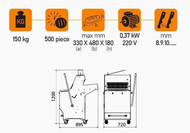 Mataş Makina Bread Slicer EFE-08 - Makina Jay Dee 03298063948337