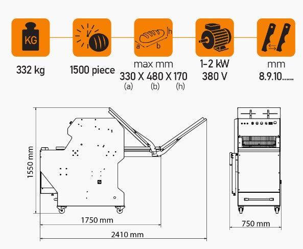 Mataş Makina Bread Slicer EFE-09 - Makina Jay Dee 03298063177393