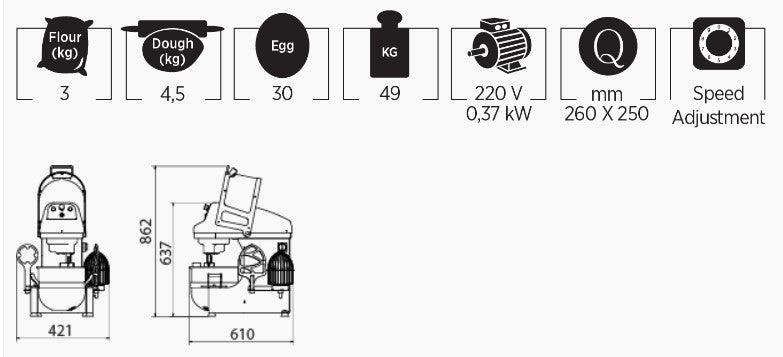 Mataş Makina Planetary Mixer PMX-01 - Makina Jay Dee 03298061269809