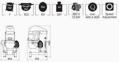 Mataş Makina Planetary Mixer PMX-04 - Makina Jay Dee 03298068245809