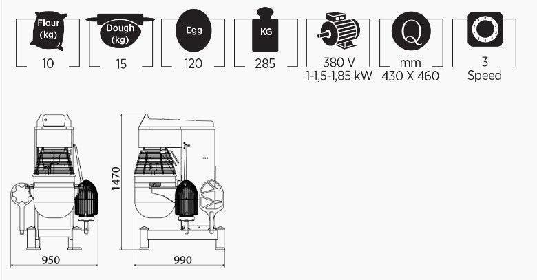 Mataş Makina Planetary Mixer PMX-05-01 - Makina Jay Dee 03298063161009