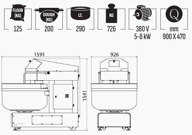 Mataş Makina Spiral Mixer SM-200 - Makina Jay Dee 03298062775345
