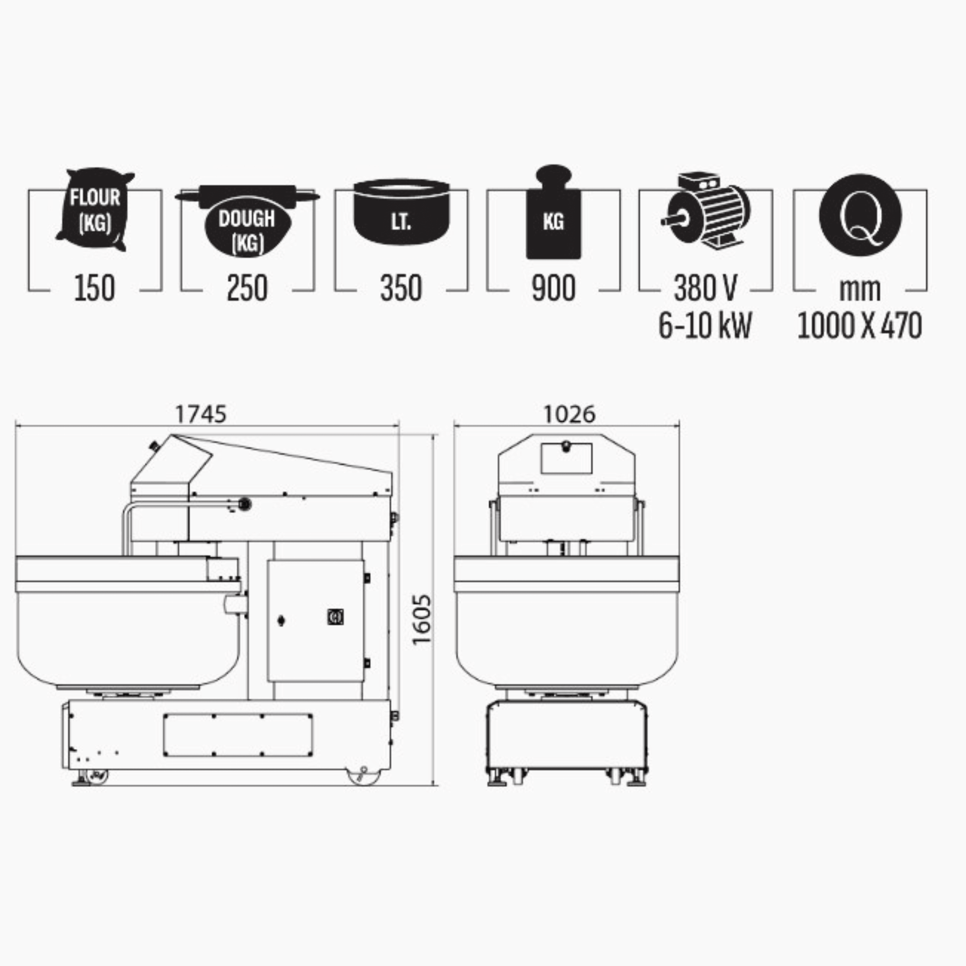 Mataş Makina Spiral Mixer SM-250 - Makina Jay Dee 03298060714929