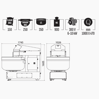 Mataş Makina Spiral Mixer SM-250 - Makina Jay Dee 03298060714929