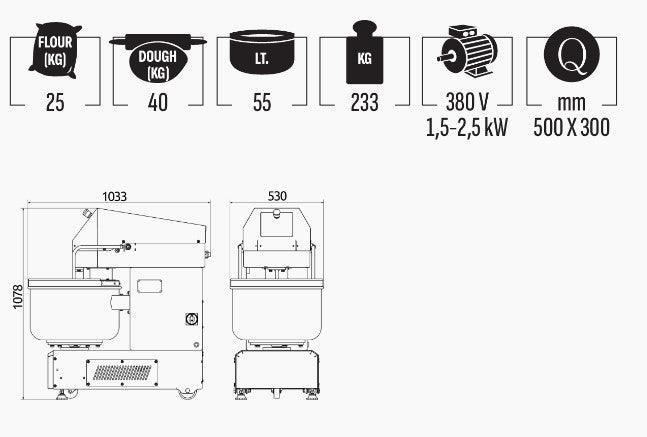 Mataş Makina Spiral Mixer SM-40 - Makina Jay Dee 03298060242097