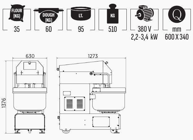 Mataş Makina Spiral Mixer SM-60 - Makina Jay Dee 03298060928433