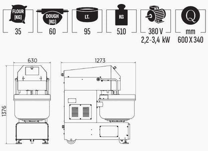 Mataş Makina Spiral Mixer SM-60 - Makina Jay Dee 03298060928433