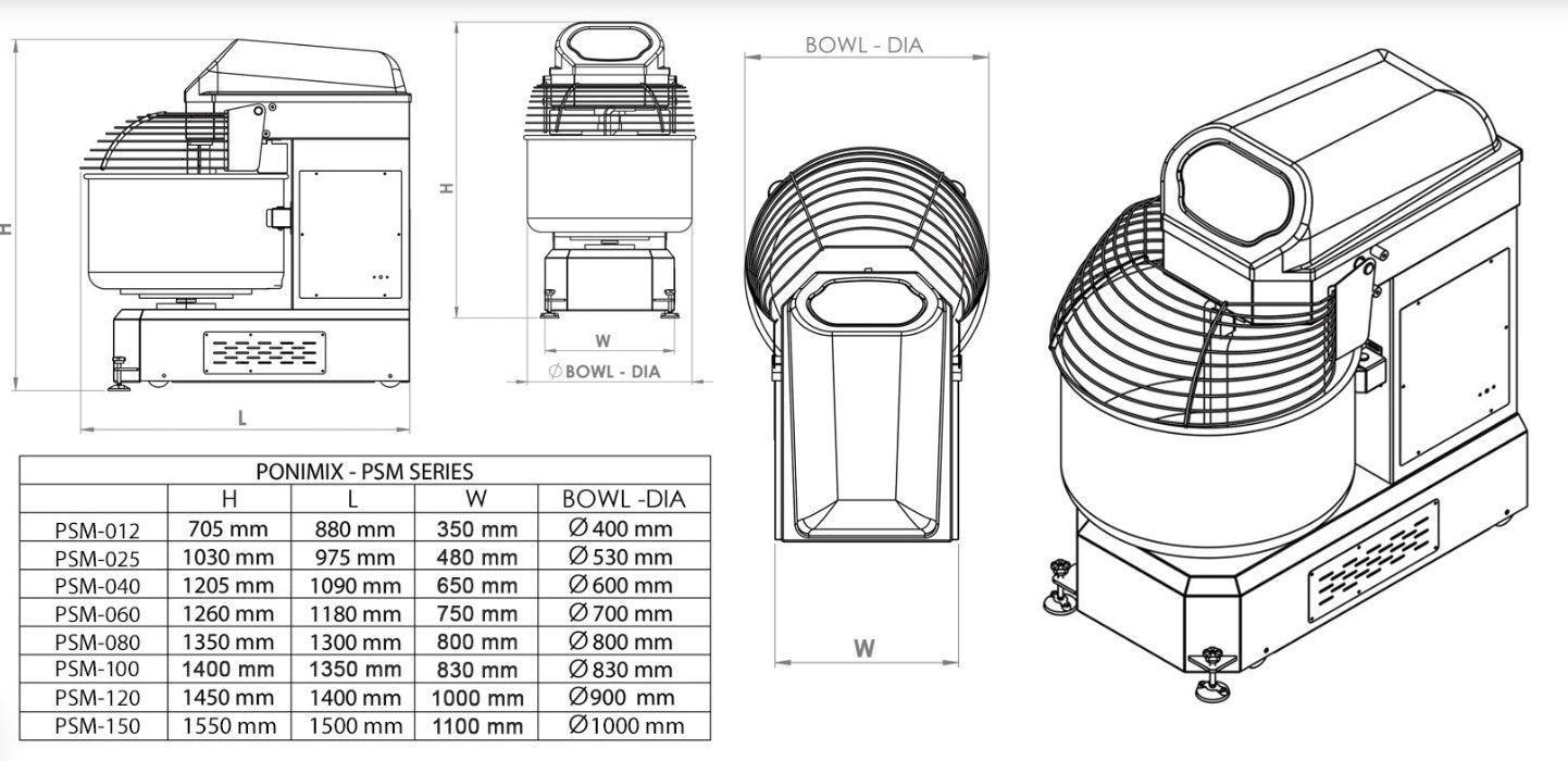 Ponimak Makina Spiral Mixer PSM-100 - Makina Jay Dee 03298062944817